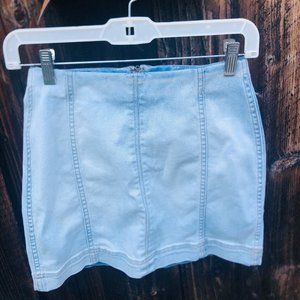 Women's Seamed Denim Mini Skirt - Wild Fable - Barely Worn - Light Blue - XS